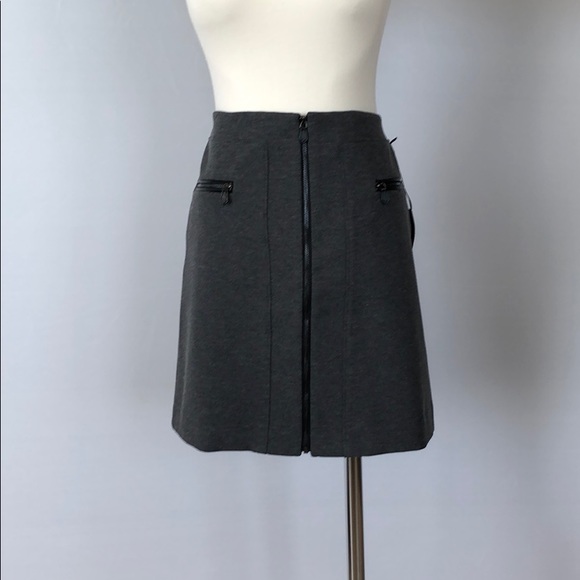 NWT WHBM Zipper Gray Ponte Stretch Mini Skirt 4 - Picture 6 of 16